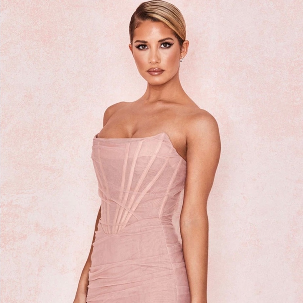~Pristine Prominence:Pink Corset Pencil Dress~ - Picture 11 of 16